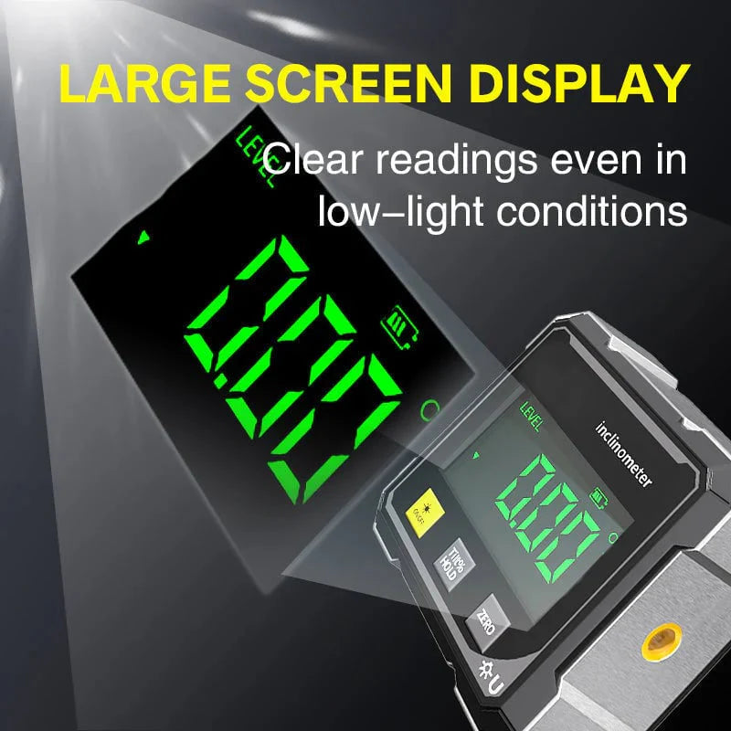 AngleMaster™ Upgraded 4-Side Magnetic Digital Angle Gauge with Laser