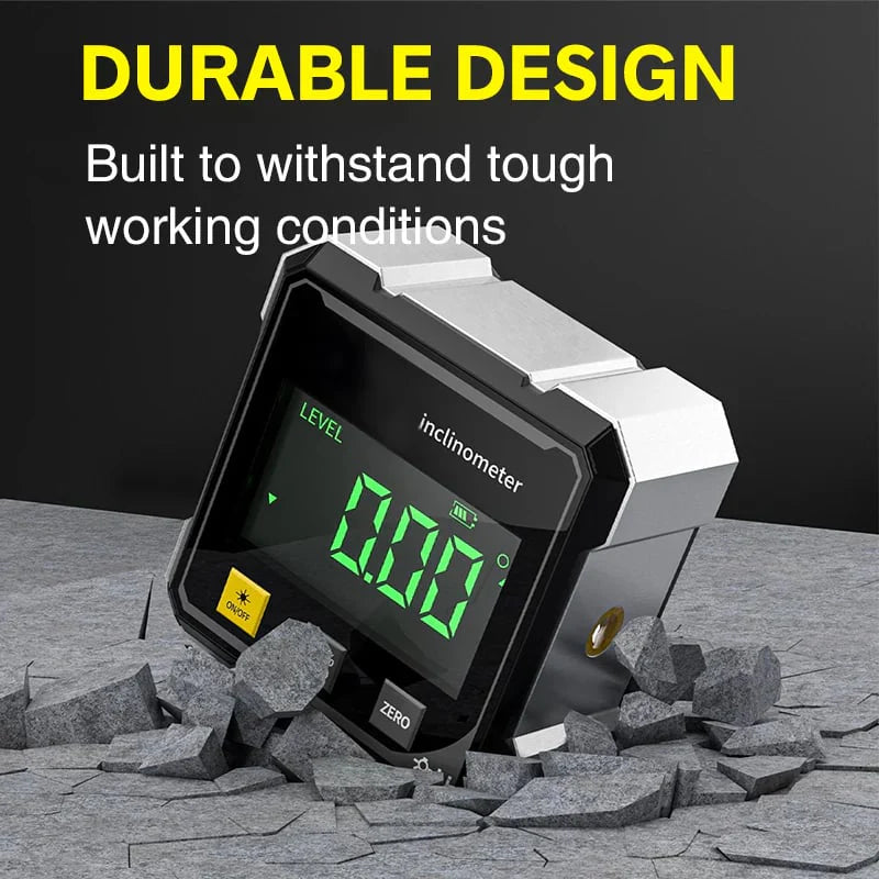 AngleMaster™ Upgraded 4-Side Magnetic Digital Angle Gauge with Laser