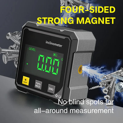 AngleMaster™ Upgraded 4-Side Magnetic Digital Angle Gauge with Laser